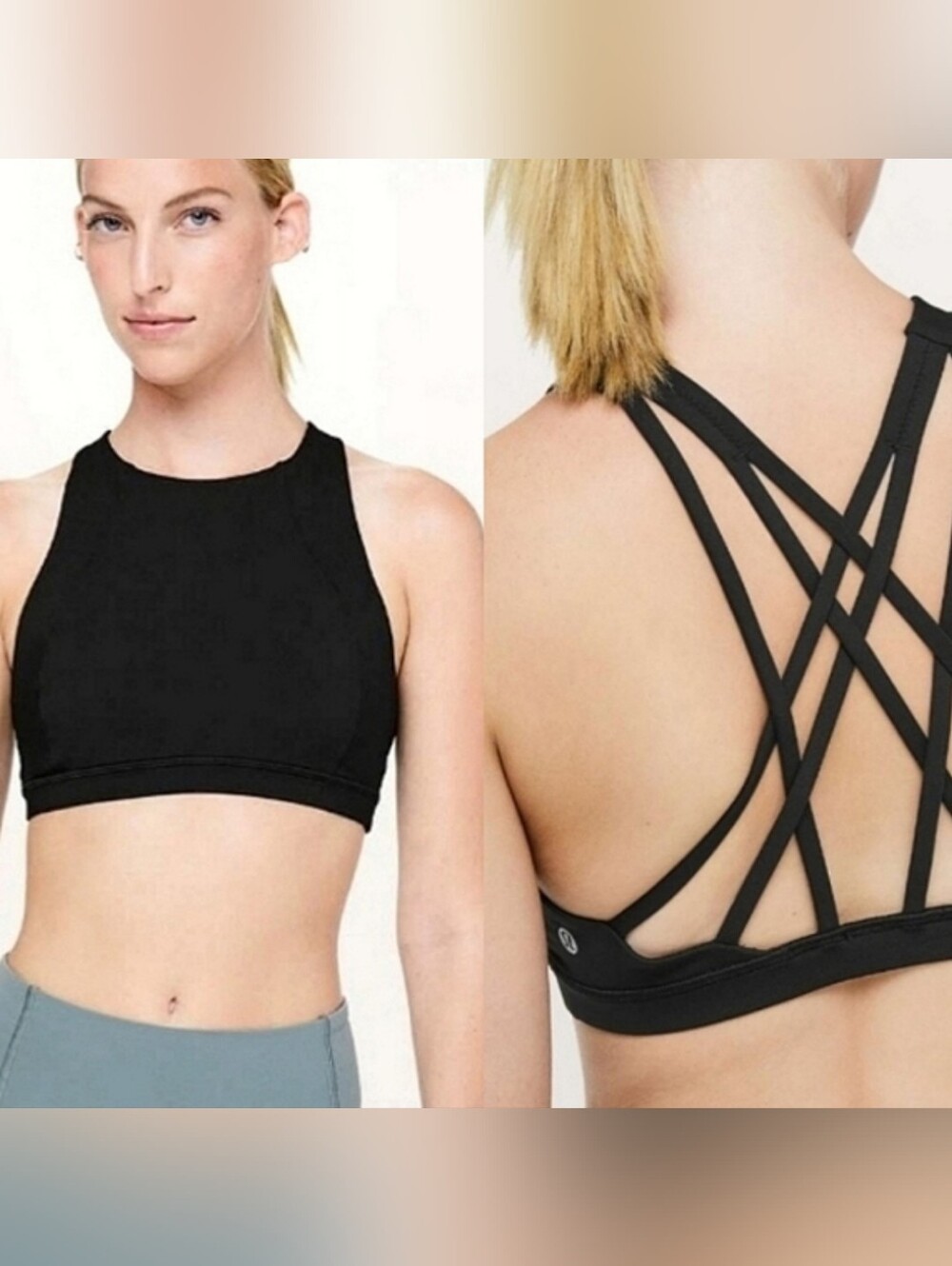 Lululemon Free To Be Serene Bra *High Neck, Black, Size 10